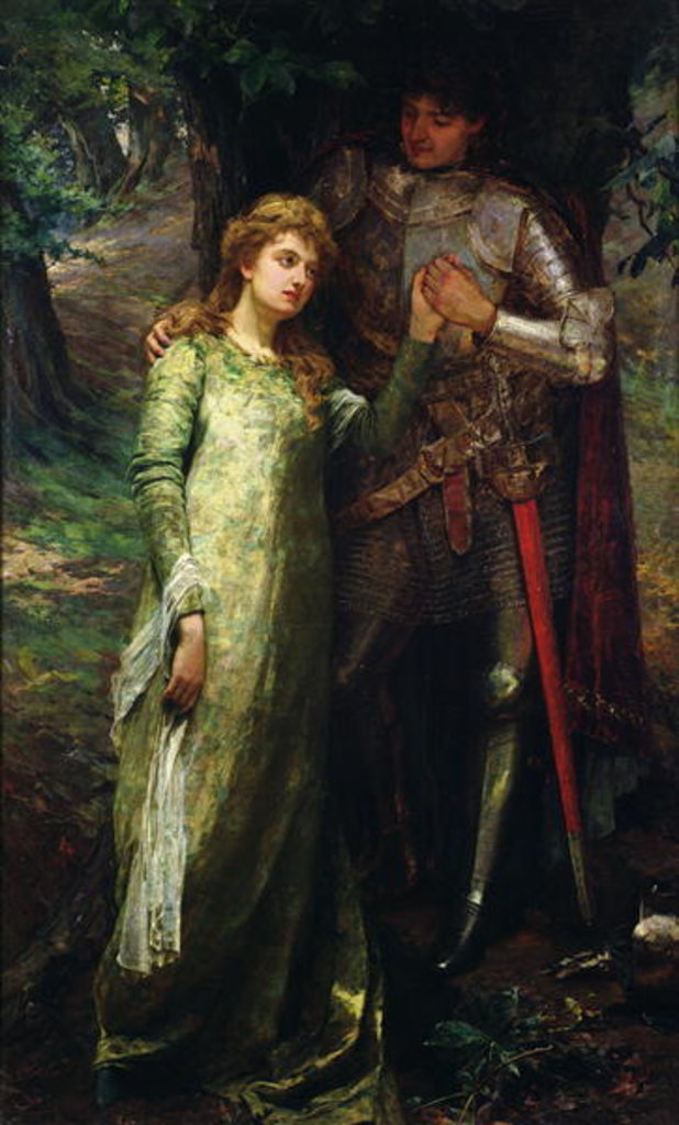 Detail of A knight and his lady by William G. Mackenzie