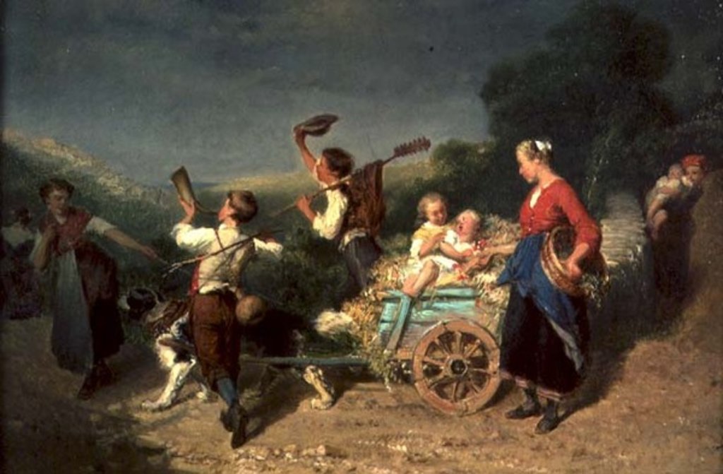 Detail of Children with a dog cart by Theodore Gerard