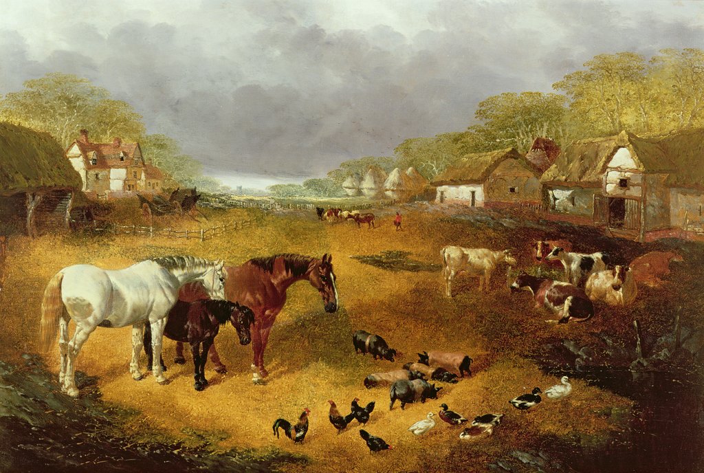 Detail of A farmyard in Spring, 19th century by John Frederick Herring Snr