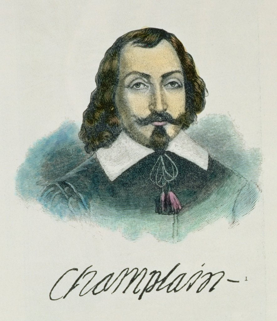 Detail of Samuel de Champlain illustration from Volume IV of 'Narrative and Critical History of America', 1886 by English School