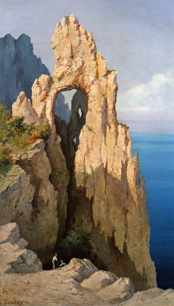 Detail of Rocks at Capri by Louis Eugene Gabriel Isabey