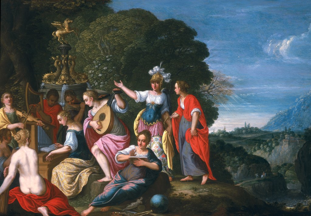 Detail of Athene and the Nine Muses at the Wells of Hipokrene, 1624 by Johann or Hans Konig