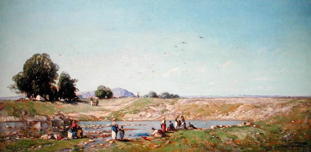 Detail of The Durance Valley, 1867 by Paul Camille Guigou