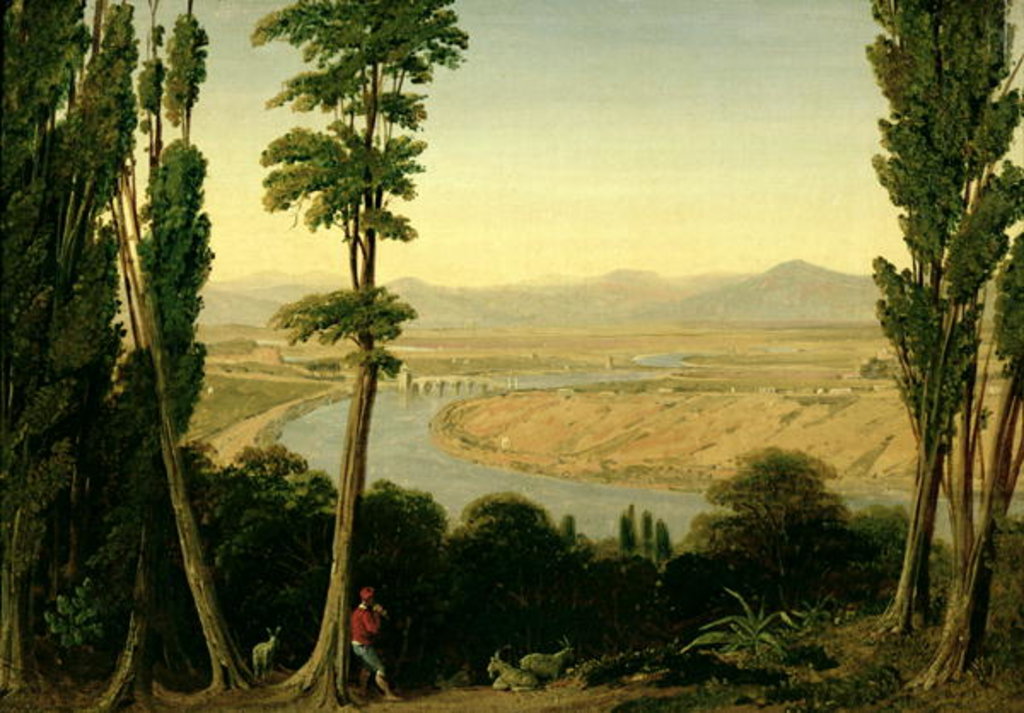 Detail of A View of the Tiber and the Roman Campagna from Monte Mario, 1829 by William Linton