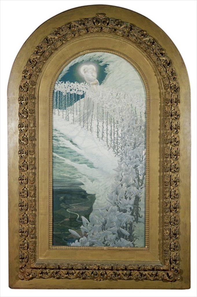 Detail of Virgin of the Lilies, 1899 by Carlos Schwabe