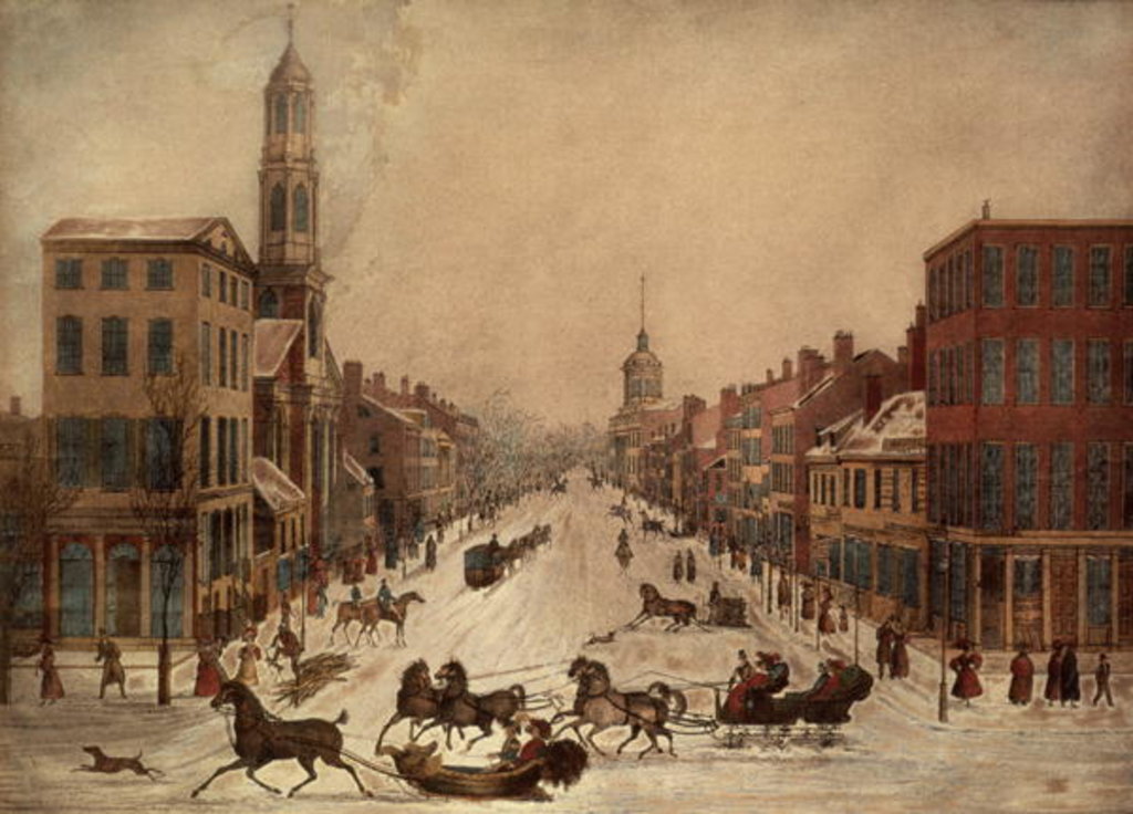 Detail of Wall Street in Winter by Peter Maverick