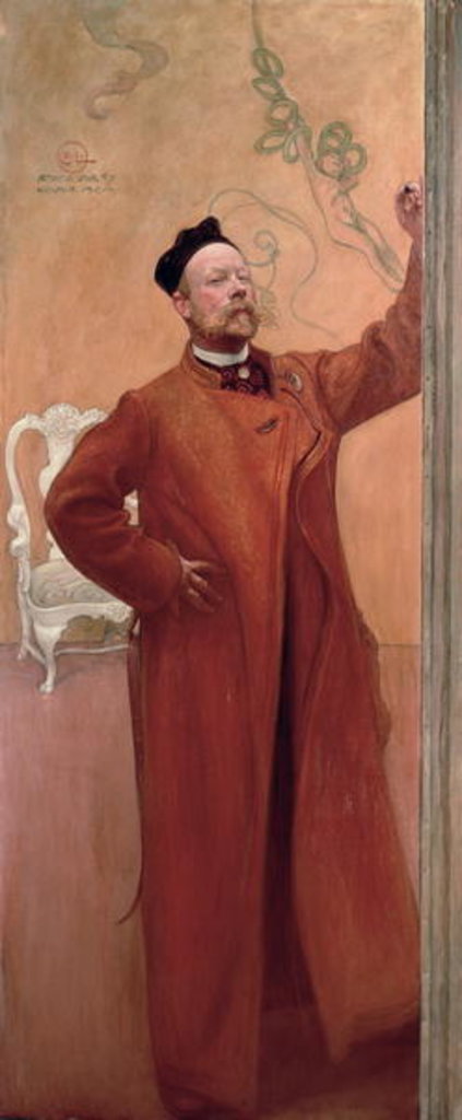 Detail of In Front of the Mirror: Self Portrait, 1900 by Carl Larsson
