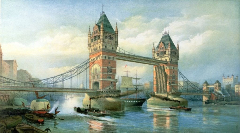 Detail of The Tower Bridge, London by English School