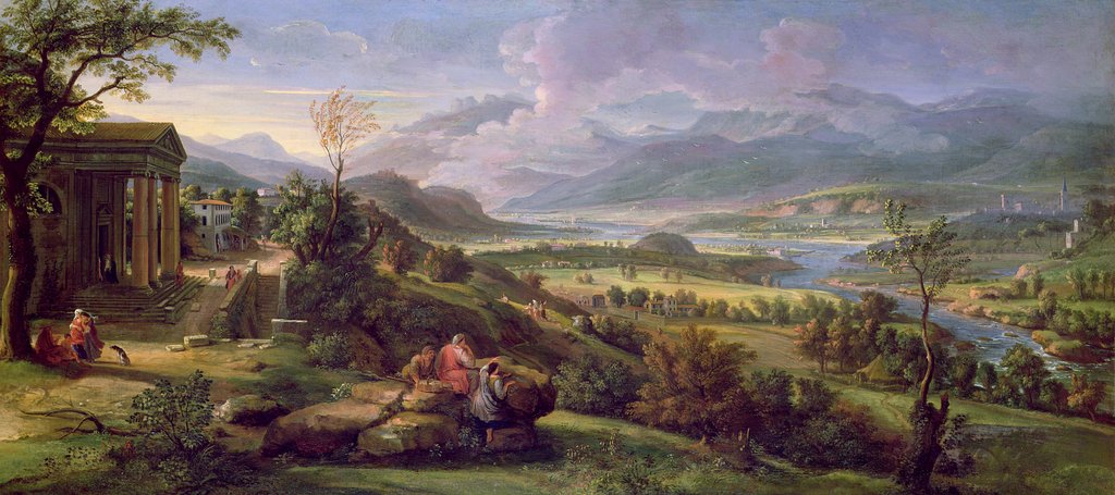 Detail of Tiber Valley by Luigi Vanvitelli