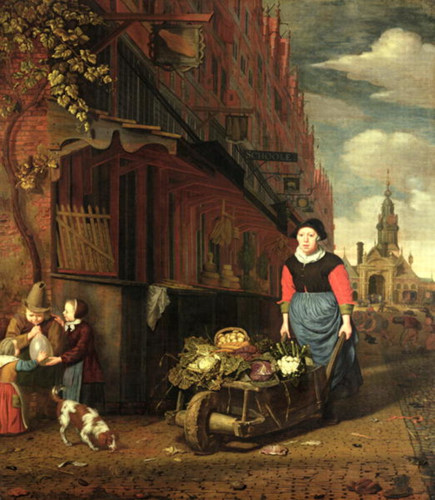 Detail of Dutch Genre Scene, 1668 by Michiel van Musscher