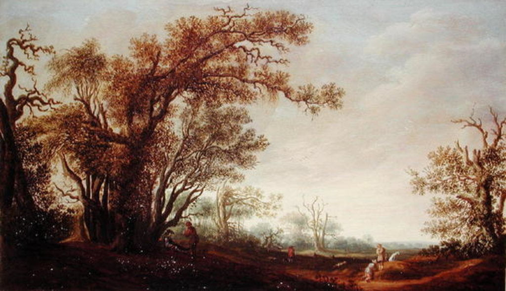 Detail of Figures in a Landscape by Jacob van Mosscher