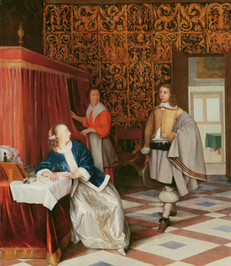 Detail of The Message by Eglon Hendrick van der Neer