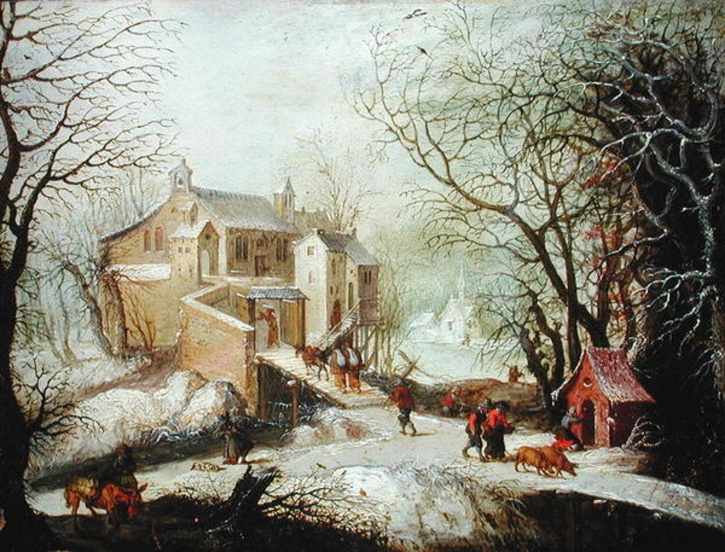 Detail of Winter Landscape by Joos or Josse de The Younger Momper