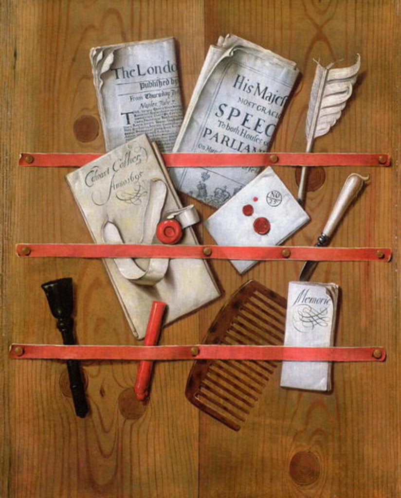 Detail of Trompe l'oeil, 1702 by Evert Collier