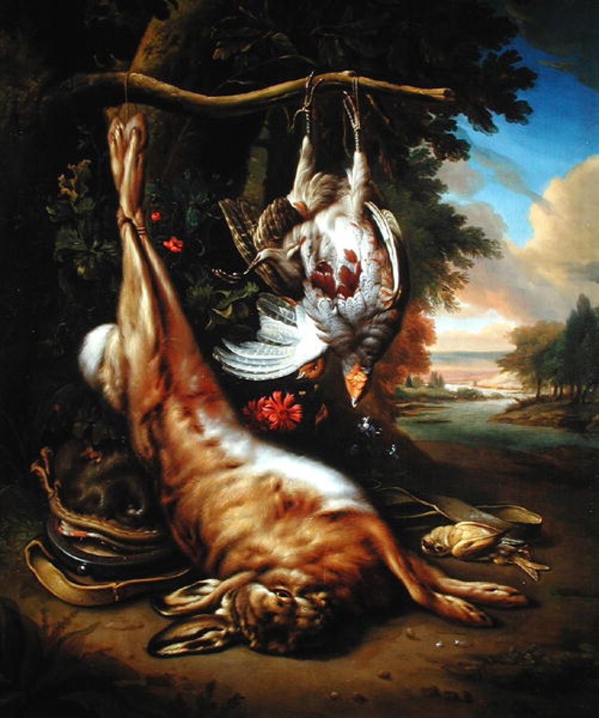 Detail of Still life of game by Jan Weenix