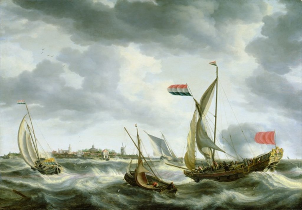 Detail of Ships at Sea by Bonaventura Peeters