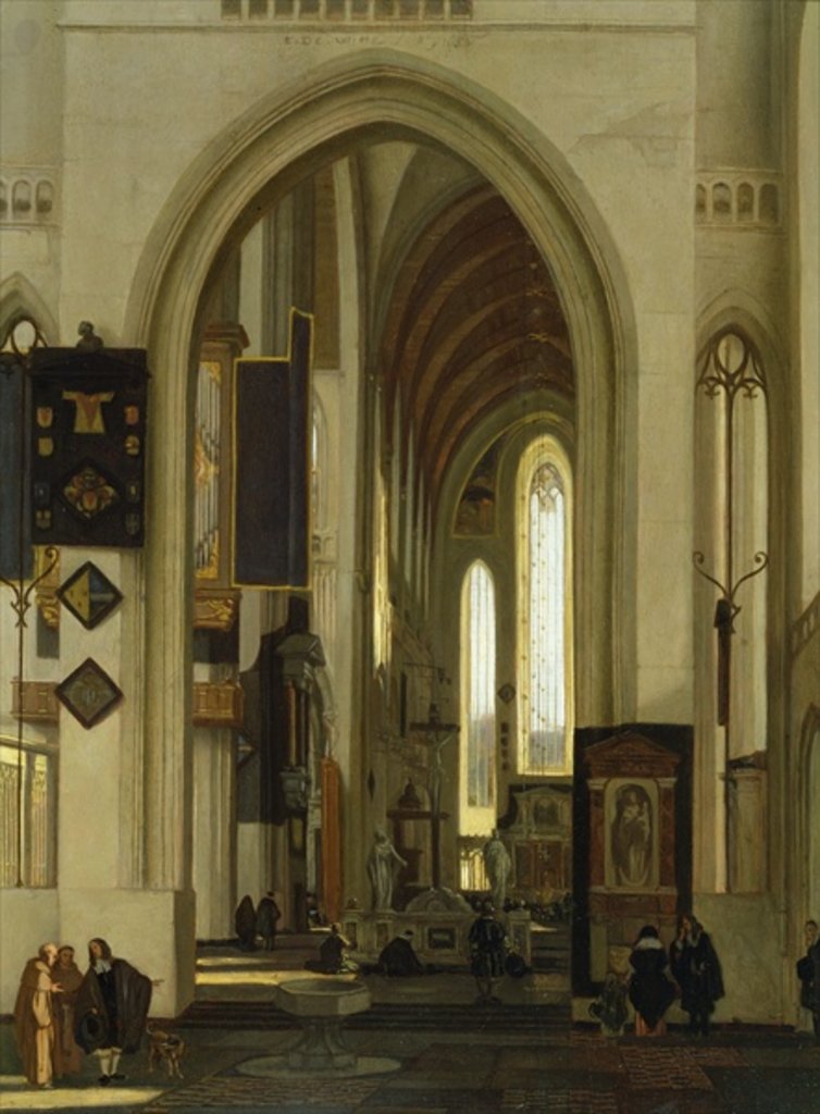 Detail of Interior of a Church with Figures, 1685 by Emanuel de Witte