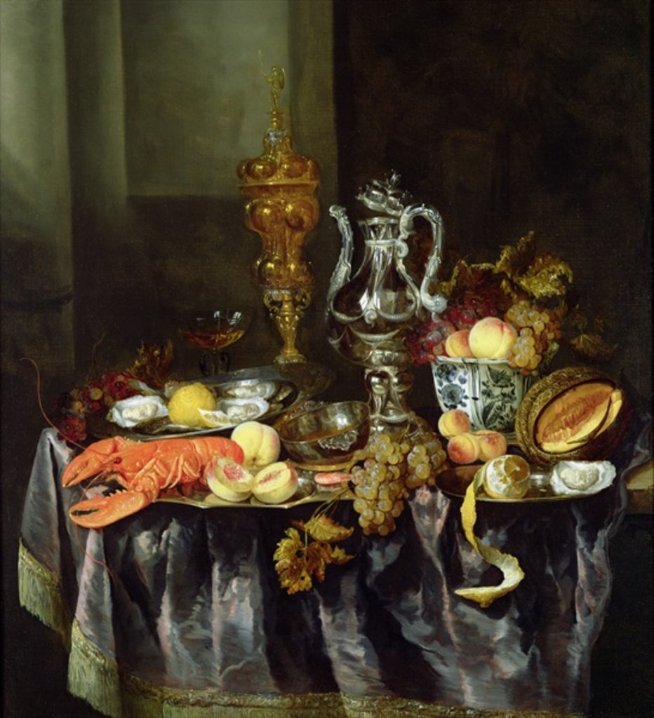 Detail of Still Life with Fruit and Shellfish by Abraham Hendricksz van Beyeren