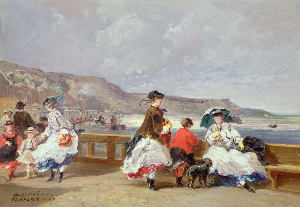 Detail of Le Treport, 1867 by Jules Achille Noel