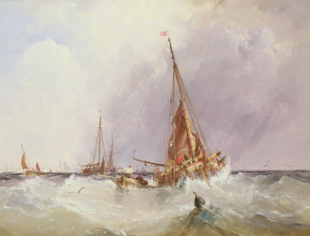 Detail of Shipping in the Solent, 19th century by George the Elder Chambers