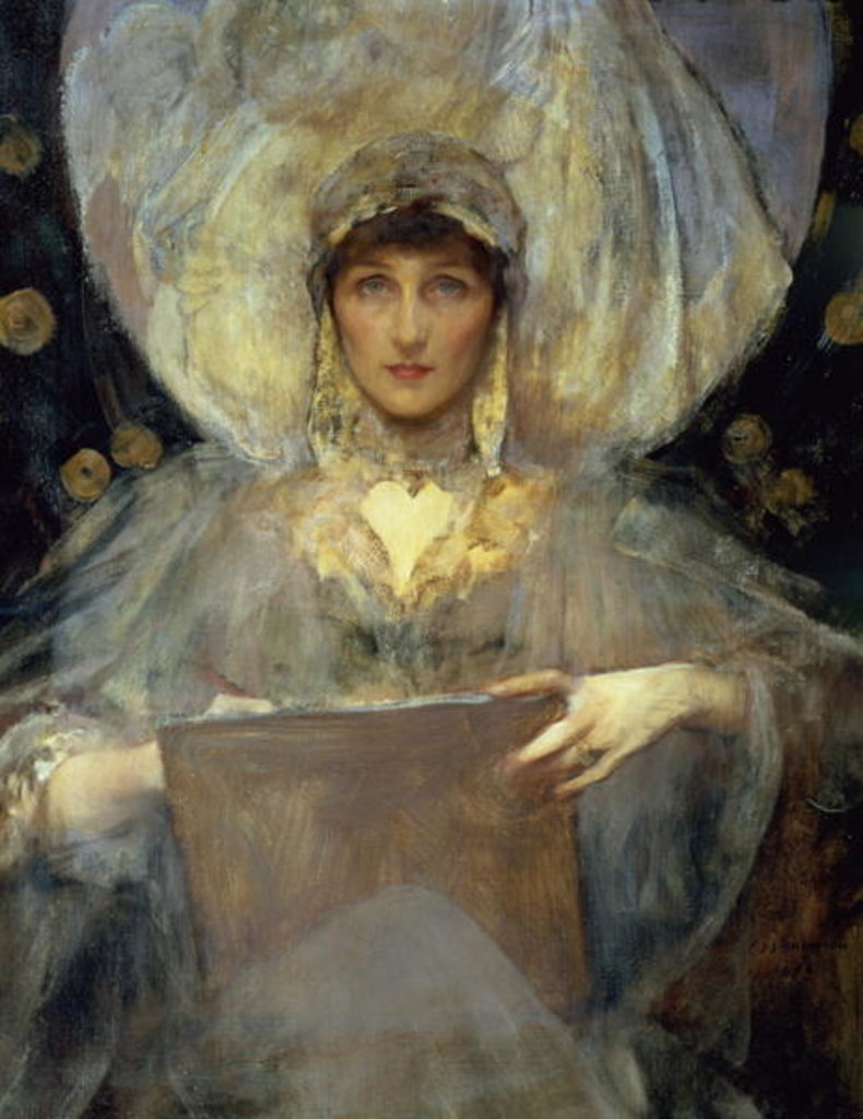 Detail of Portrait of Violet, Duchess of Rutland, 1896 by James Jebusa Shannon