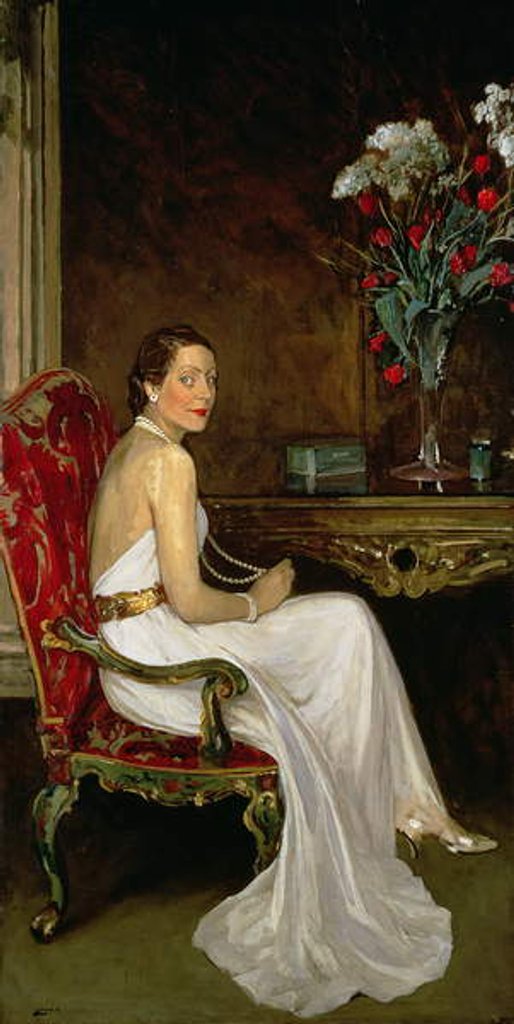 Detail of Viscountess Wimborne by John Lavery