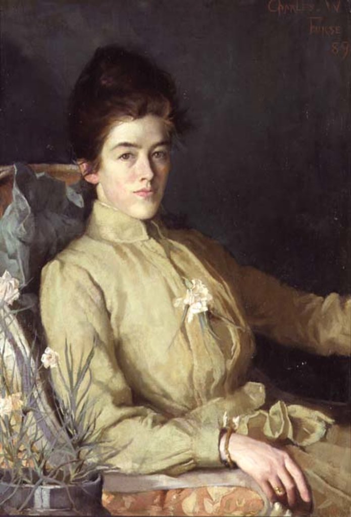Detail of Portrait of a young woman by Charles Wellington Furse