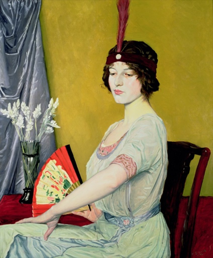 Detail of The Japanese Fan, 1914 by William Strang