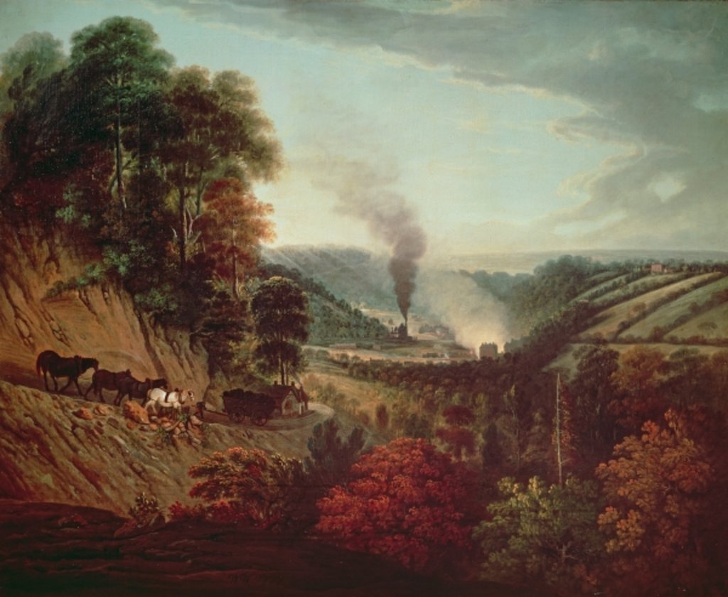 Detail of Morning view of Coalbrookdale, 1777 by William Williams