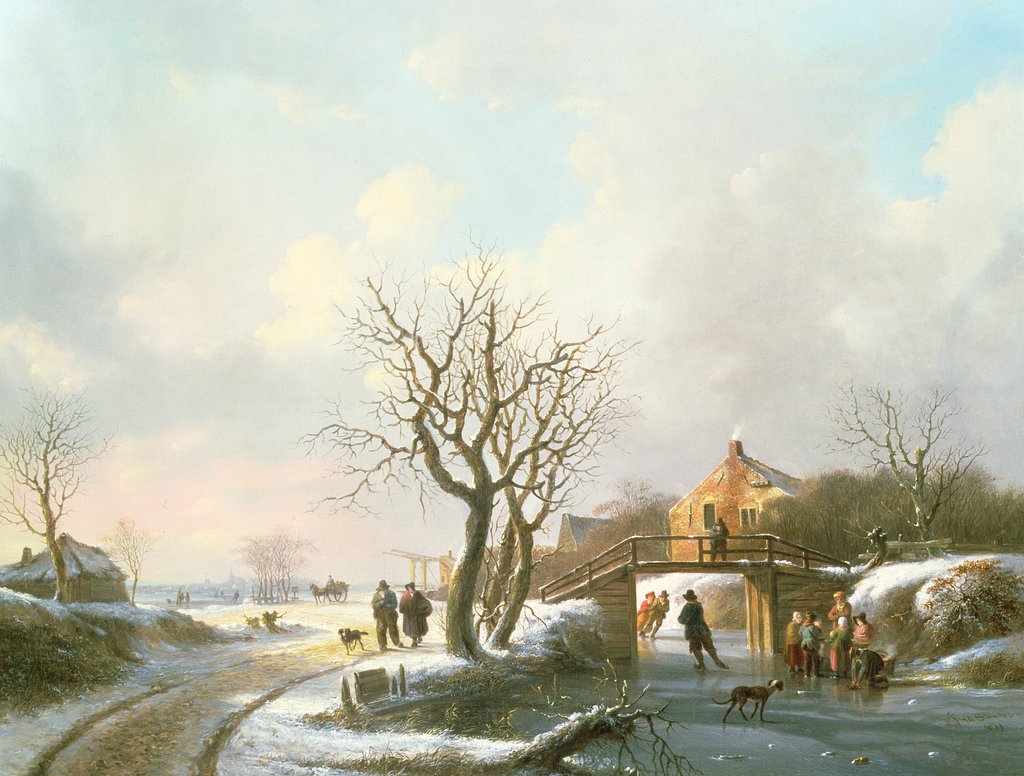 Detail of Winter Scene, 19th century by J.S.