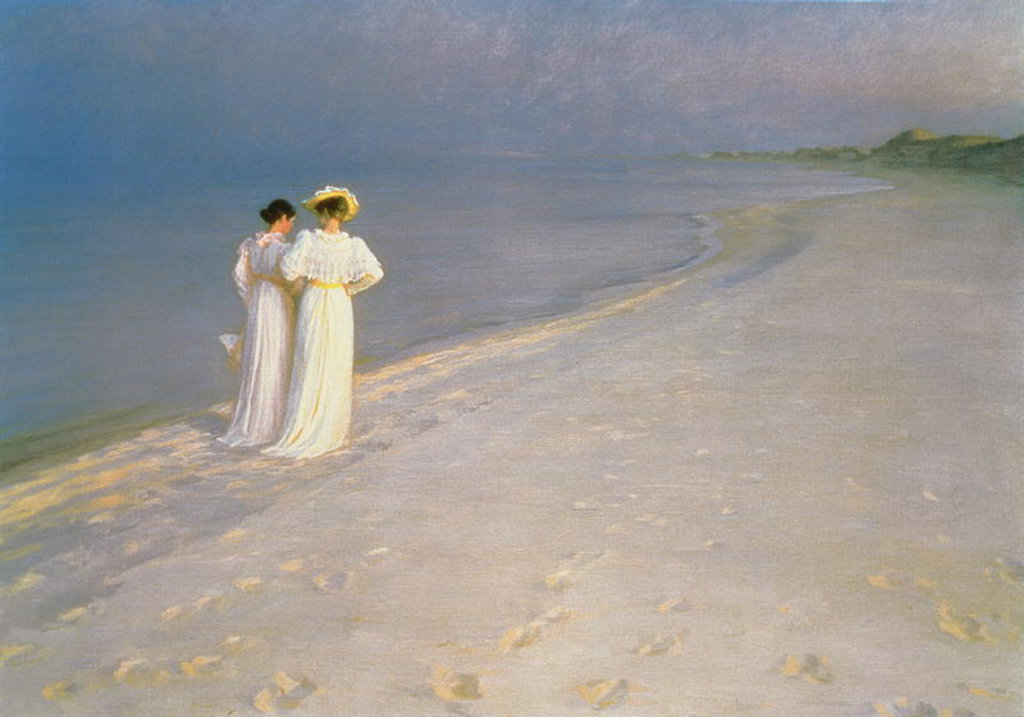 Detail of Summer Evening on Skagen's Southern Beach, 1893 by Peder Severin Kroyer