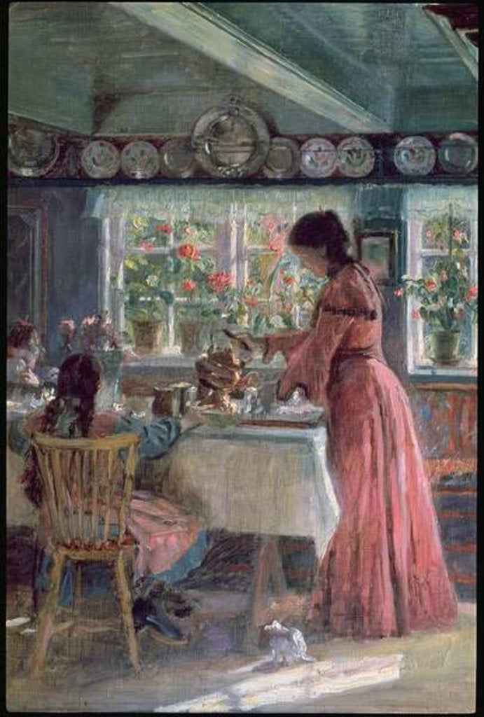 Detail of Pouring the Morning Coffee, 1906 by Laurits Regner Tuxen