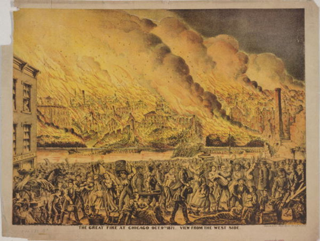 Detail of View of the Great Fire of Chicago, 9th October 1871 by American School