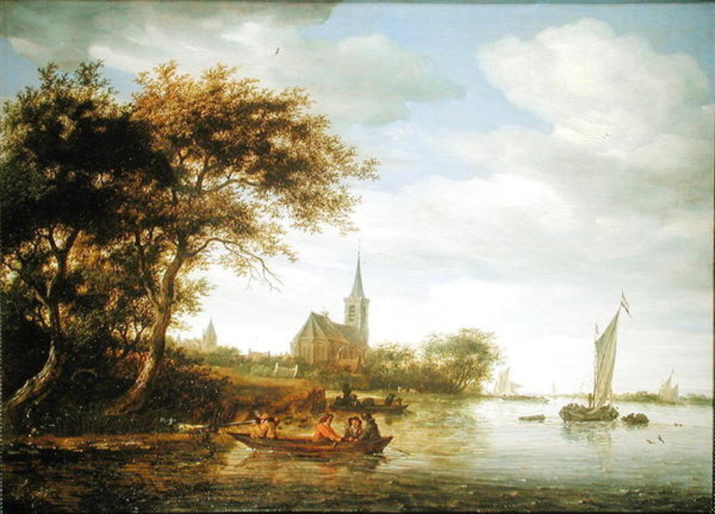 Detail of River Scene, 1663 by Salomon van Ruisdael or Ruysdael