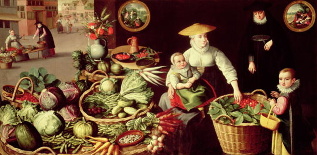 Detail of Vegetable Market by Lucas van Valckenborch