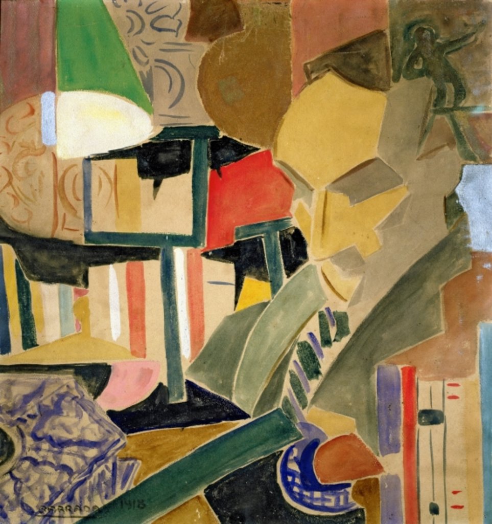 Detail of Portrait of Joan Salvat-Papasseit 1918 by Rafael Perez Barradas