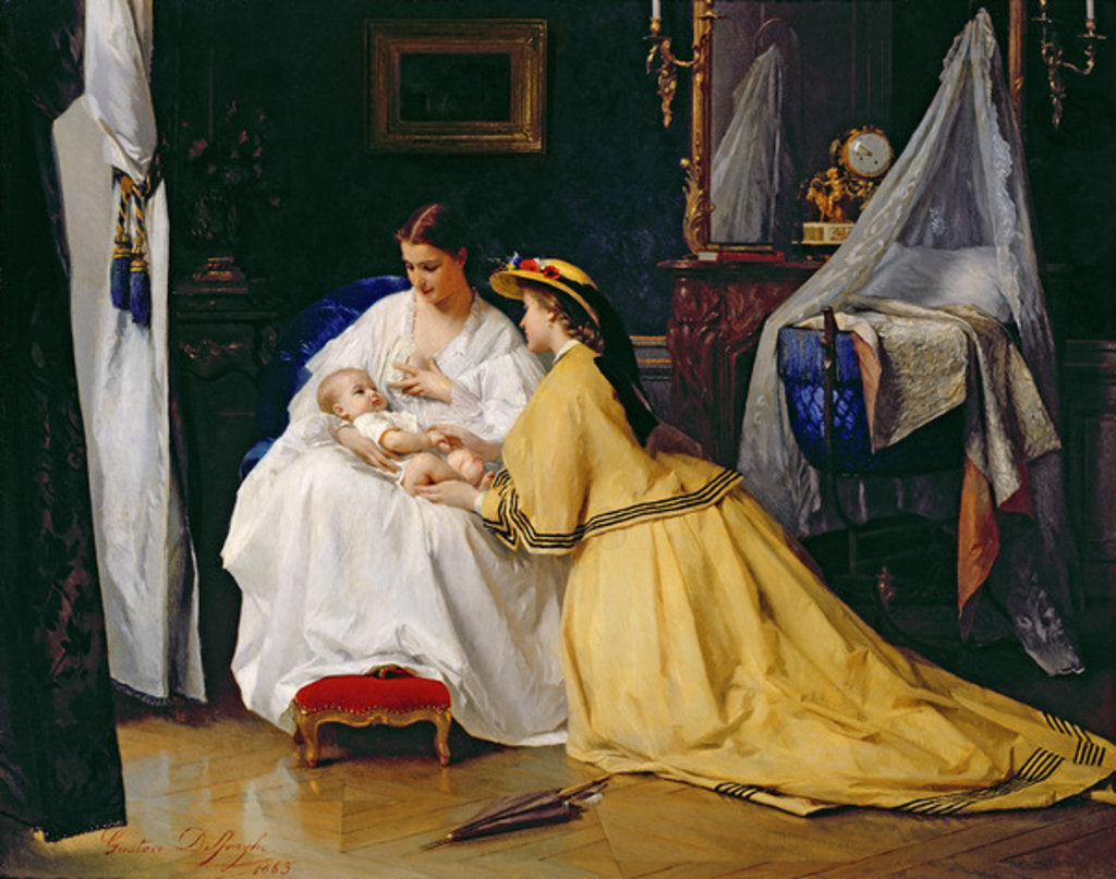 Detail of First Born, 1863 by Gustave Leonard de Jonghe