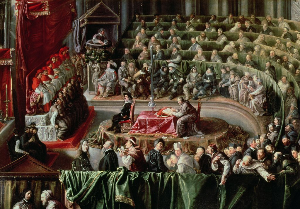 Detail of Trial of Galileo, 1633 by Italian School