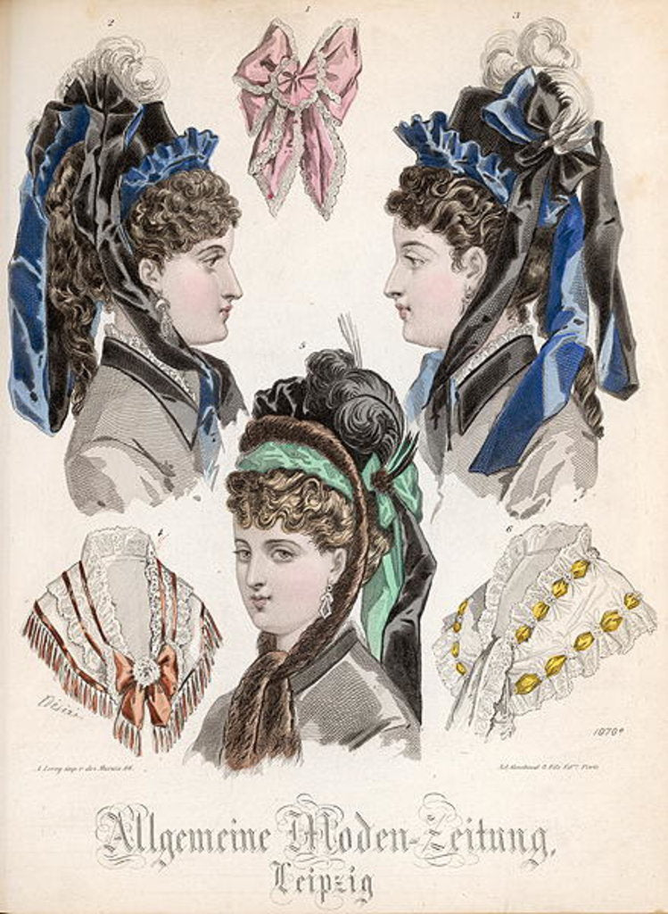 Detail of Fashion plate from the 'Allgemeine Moden-Zeitung', Leipzig, 1872 by French School