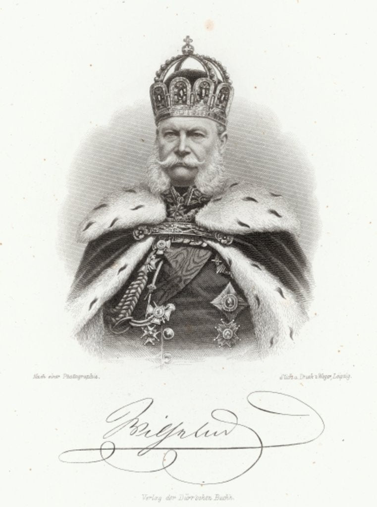 Detail of William I, King of Prussia in the 'Allgemeine Moden-Zeitung', Leipzig, 1872 by German School