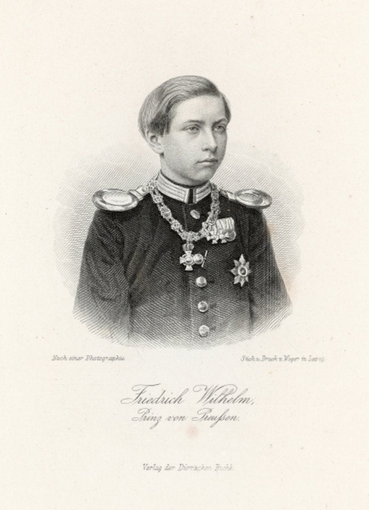 Detail of Friedrich Wilhelm, Prinz von Preussen in the 'Allgemeine Moden-Zeitung', Leipzig, 1872 by German School