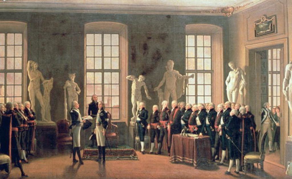 Detail of Gustav IV Adolf's visit to the Academy of Fine Arts in 1797 by Pehr Hillestrom