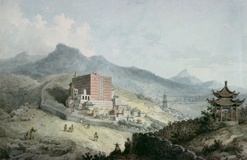 Detail of Poo Ta La, or Great Temple of Fo, near Zehol,Tibet, China by William Alexander