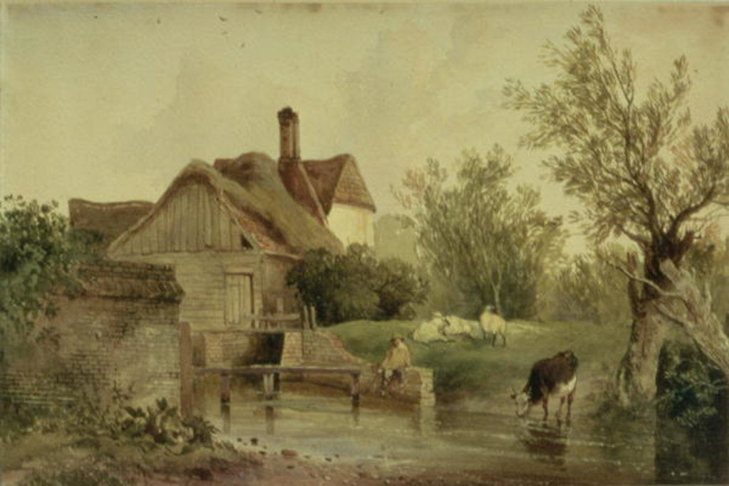 Detail of Landscape with a cottage by Joseph William Allen