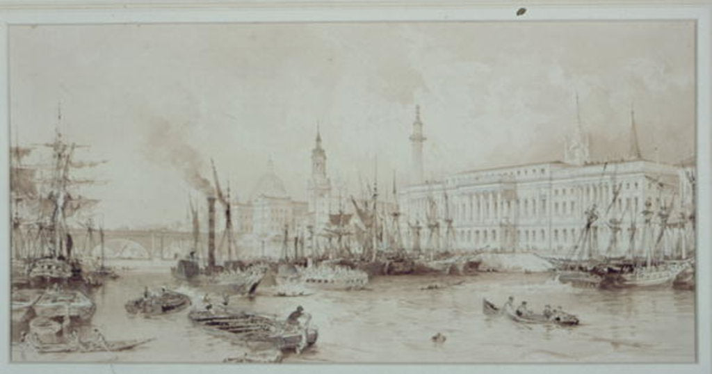Detail of The Port of London by Thomas Allom