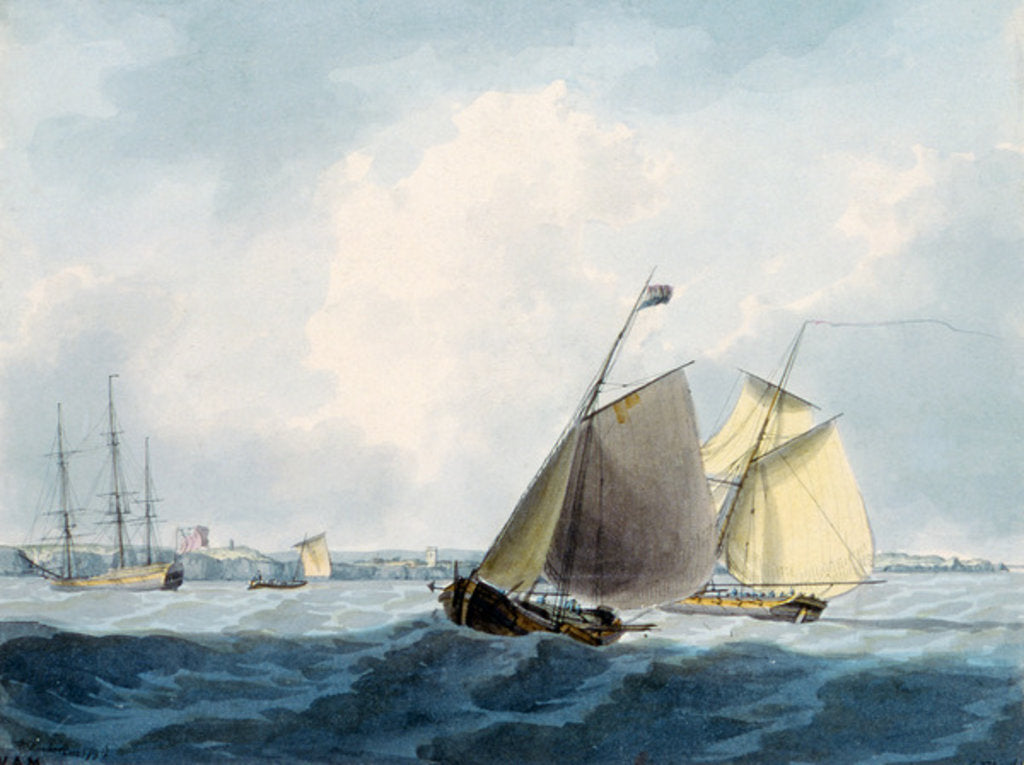 Detail of Shipping off Cromer, Norfolk by William Anderson