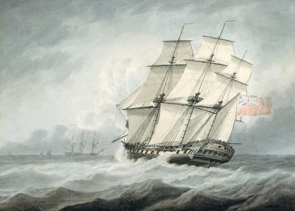 Detail of The Frigate, 18th century by Samuel Atkins
