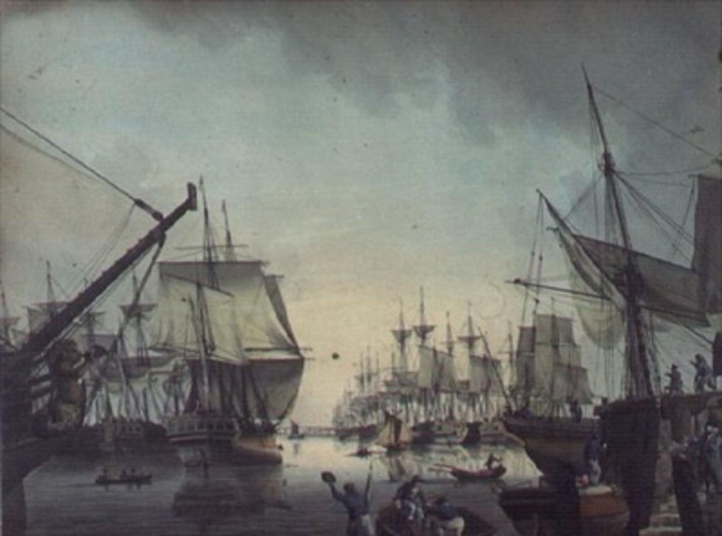 Detail of A View of the Pool, Below London Bridge by Samuel Atkins