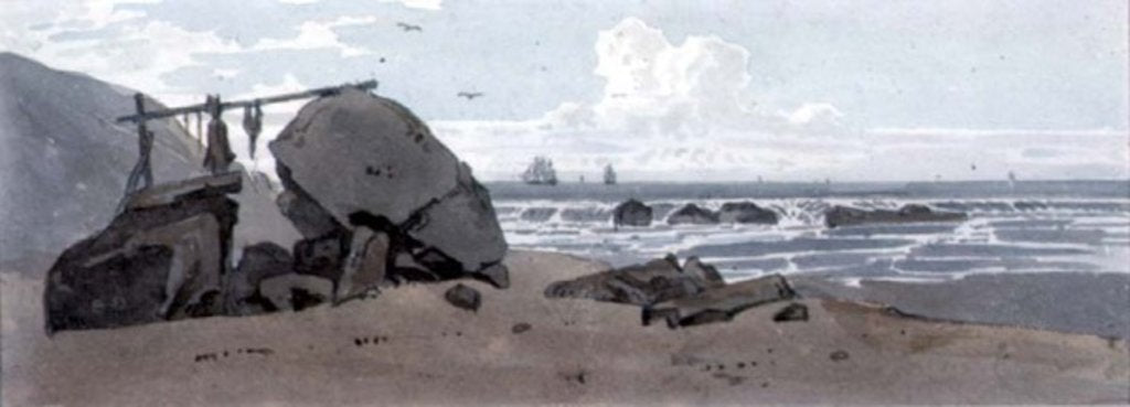 Detail of Coast Scene, Isle of Wight by George the Younger Barret