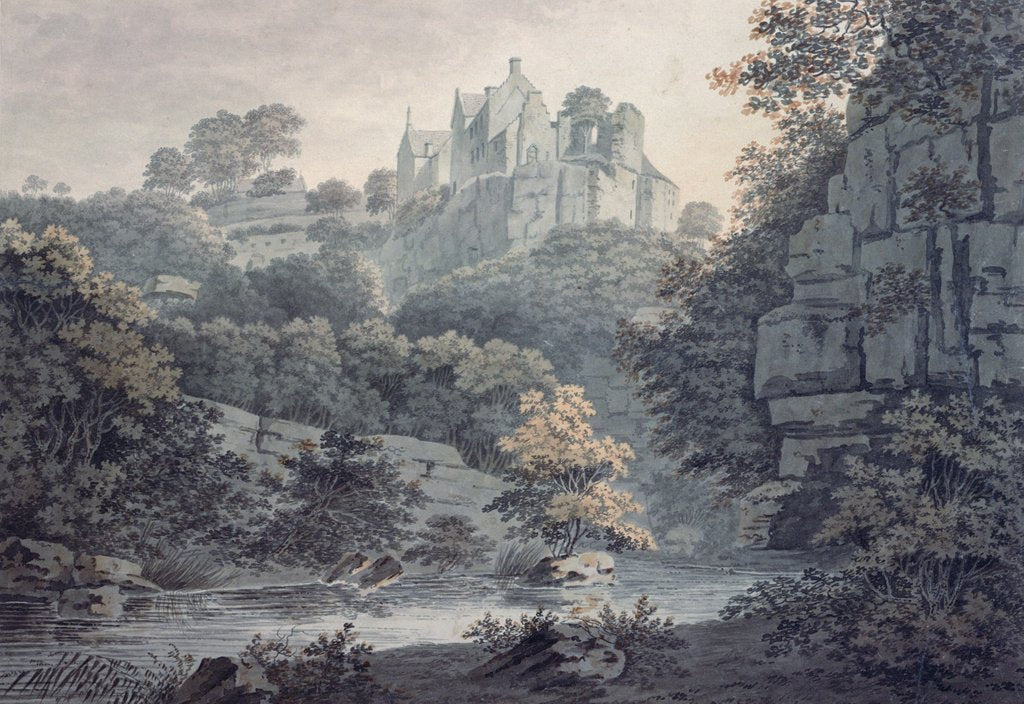 Detail of Hawthornden Castle near Edinburgh by James Bourne